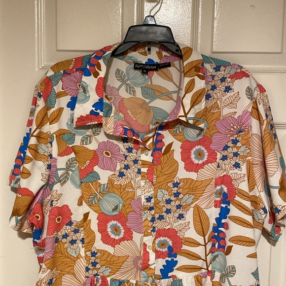 EUC Multicolored Floral 
Dress - Button Front Short Sleeve & pockets, Women’s XL - Picture 3 of 13